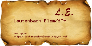 Lautenbach Elemér névjegykártya